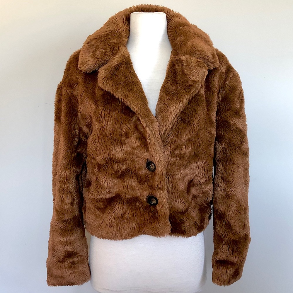 Sexy Cropped FREE PEOPLE teddy bear coat Sz S